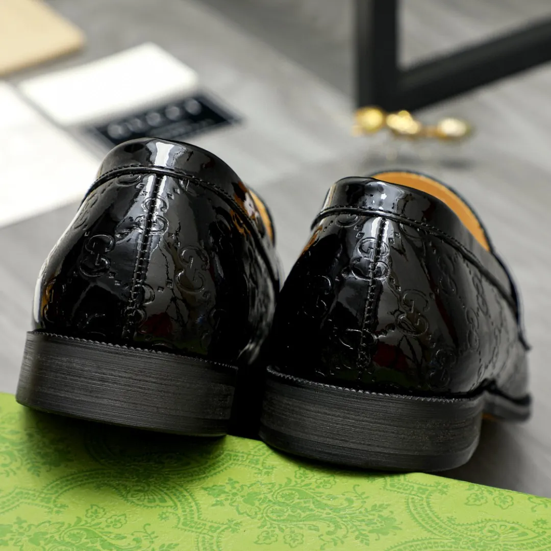 Men's shoes 💰480 Product trademark: GUCCI "Gucci" business slip-on leather shoes Regular size: 38-44 45 custom-made Product materials: Selected cowhide embossed upper, cowhide lining, rubber outsole